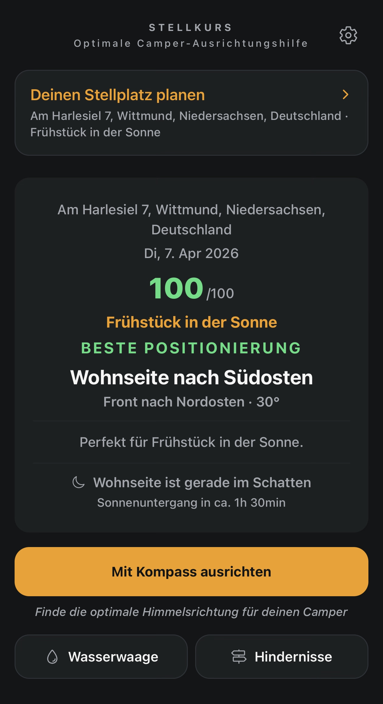 Stellkurs Hauptansicht